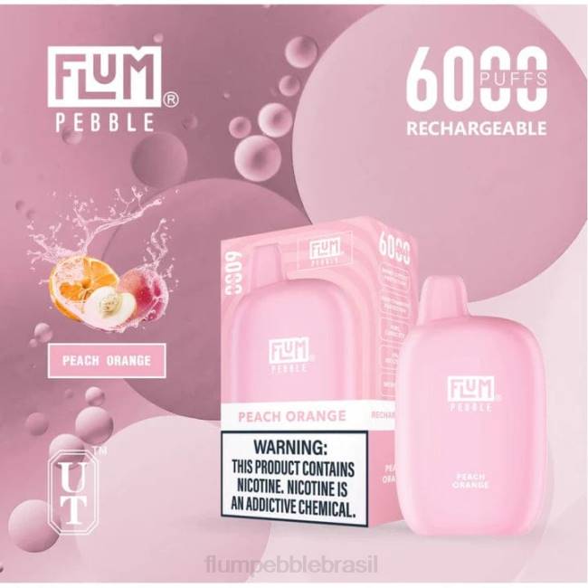 FLUM PEBBLES 6000 baforadas laranja pêssego 828A62 | FLUM PEBBLE BRASÃLIA